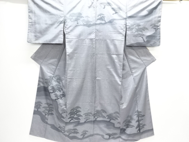 JAPANESE KIMONO / HOMONGI / OSHIMA TSUMUGI / PINE / ONE CREST